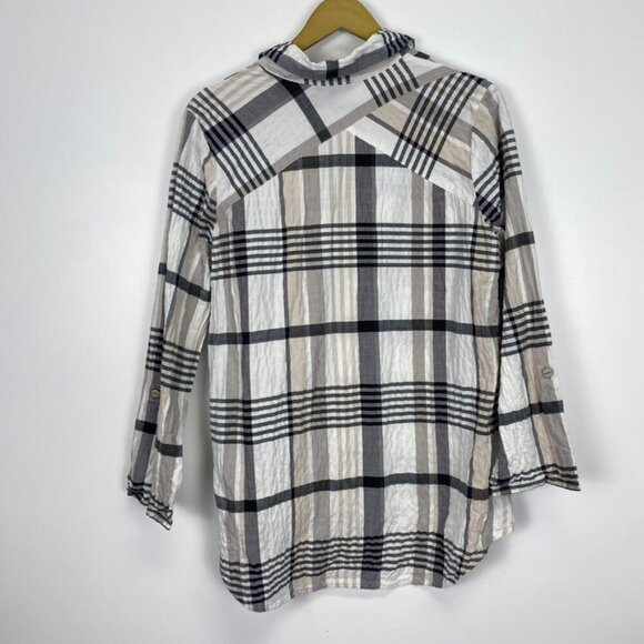 Habitat Plaid Button Down Lagenlook Top - Picture 8 of 10